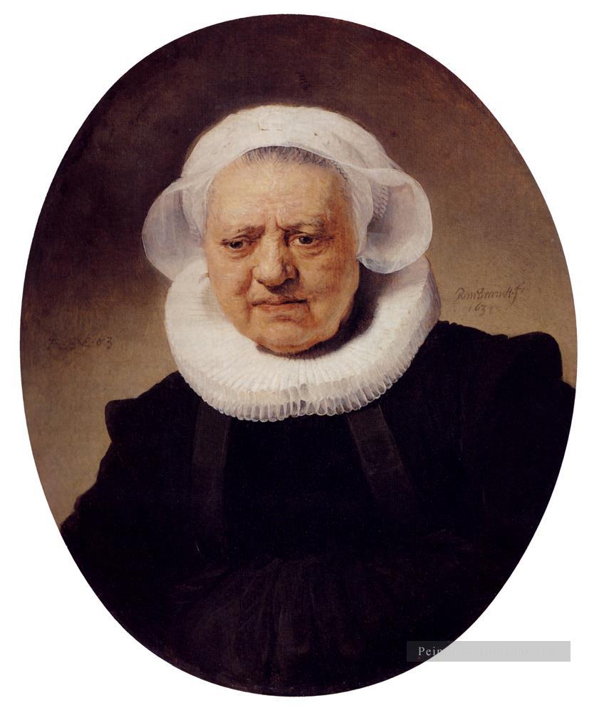 Portrait d’une femme de quatre vingt trois ans Rembrandt Peintures à l'huile
